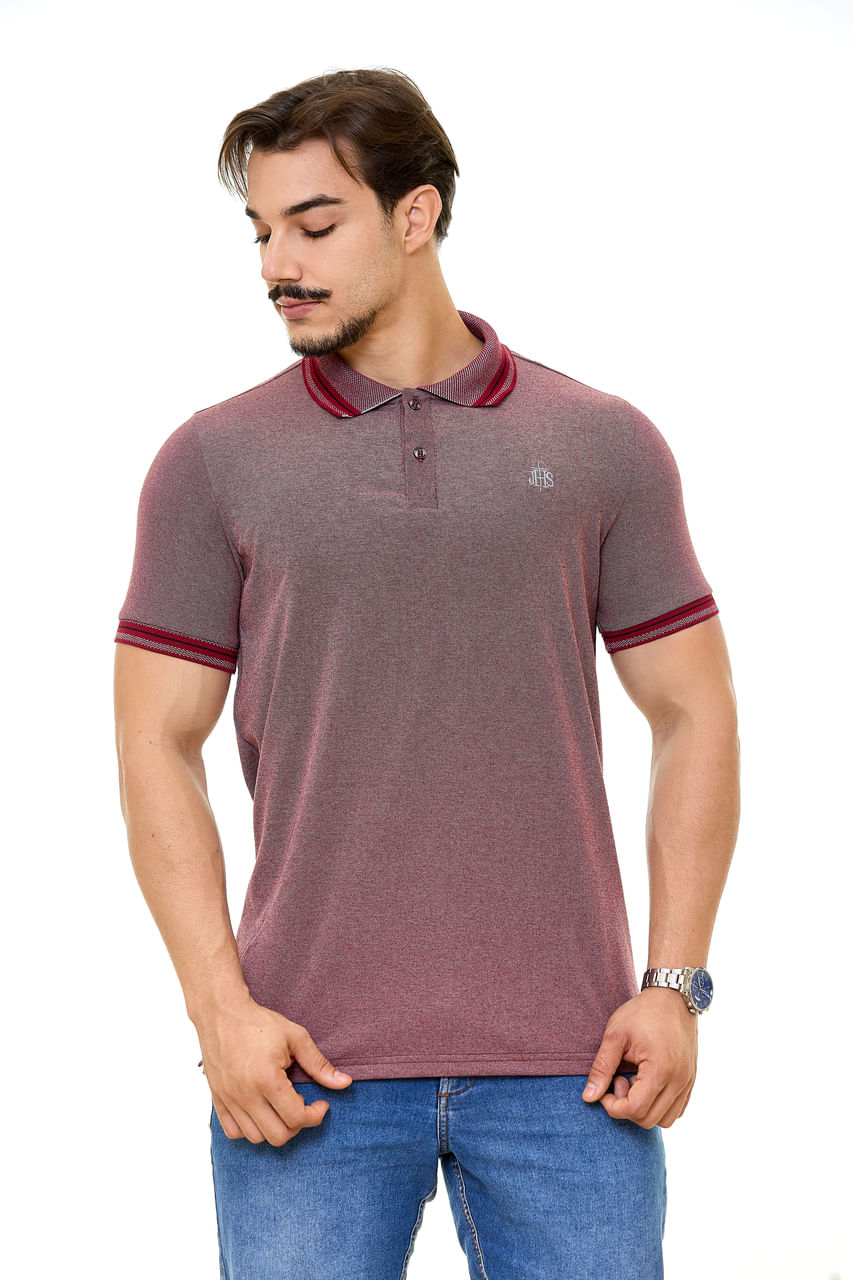 Vermelho  - Camiseta Gola Polo Jesus Cristo GMP13409