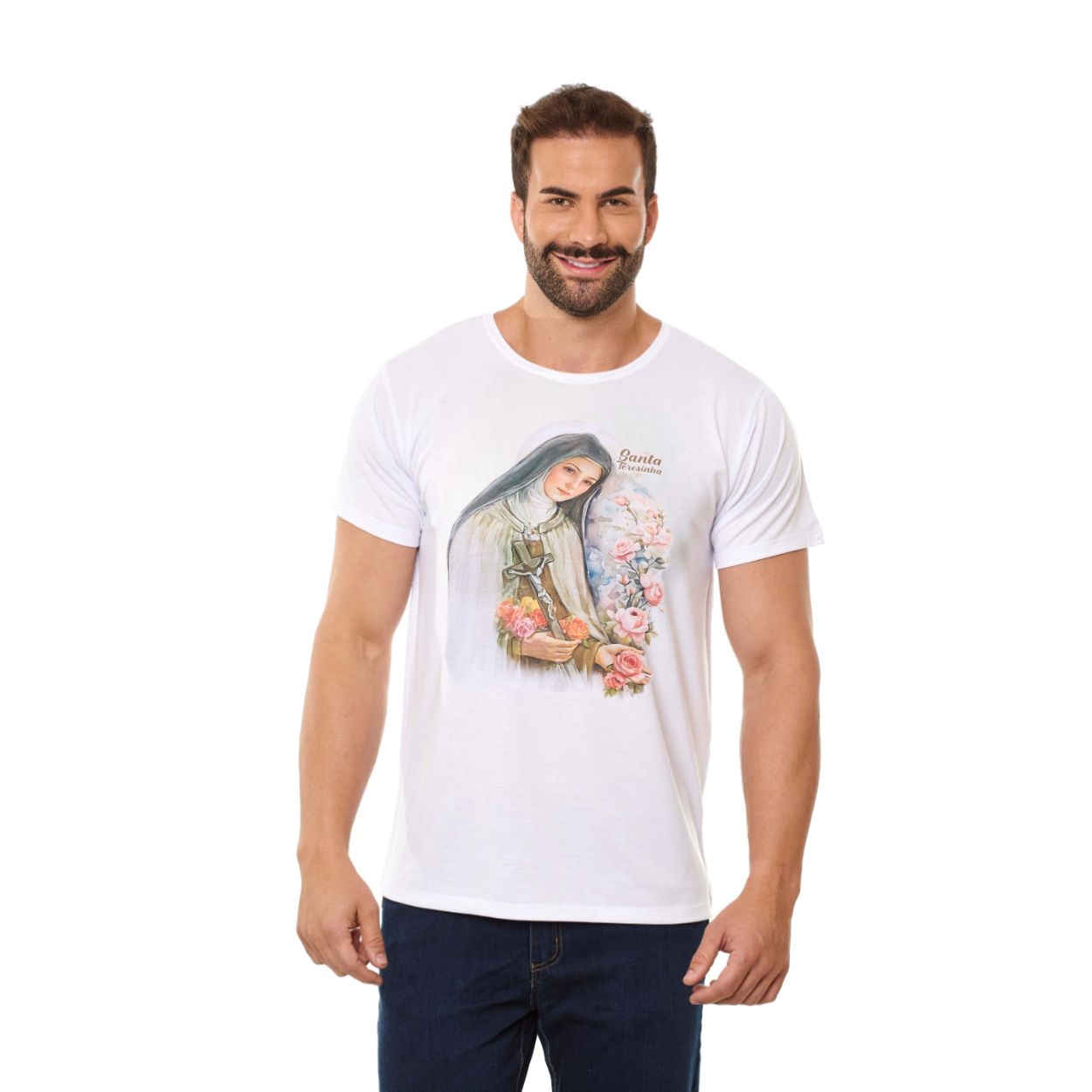 Branco  - Camiseta Santa Teresinha DV13977 - Leves Detalhes