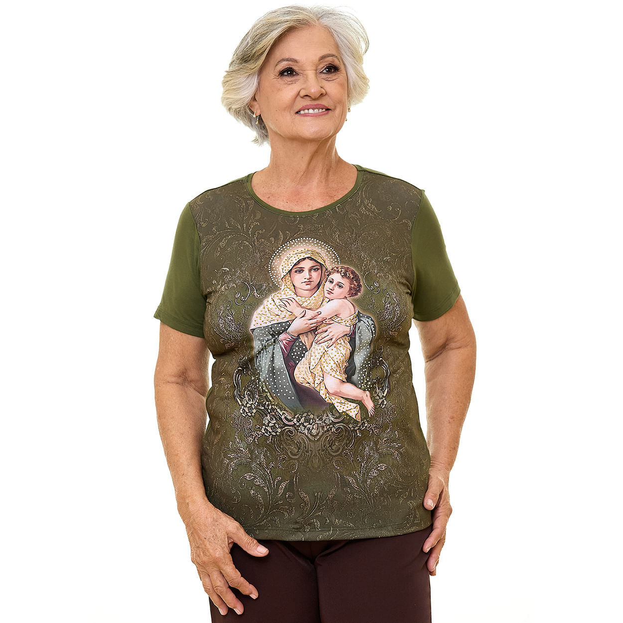 Verde  - Baby Look Mãe Rainha FS13735