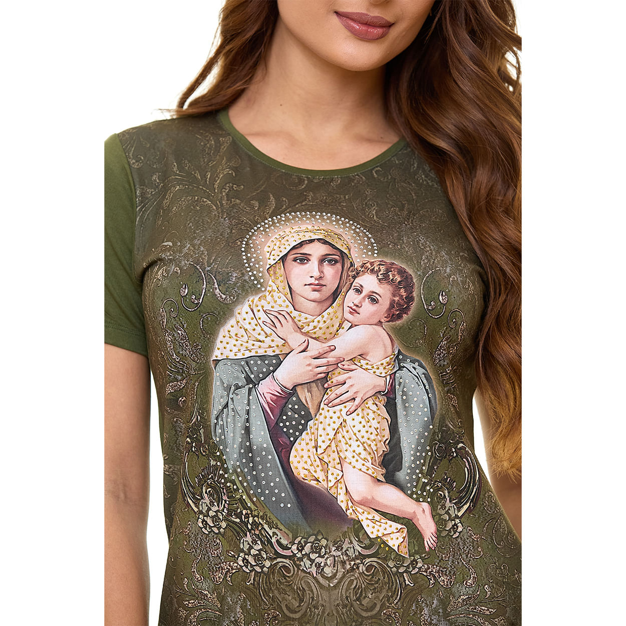 Verde  - Baby Look Mãe Rainha FS13735