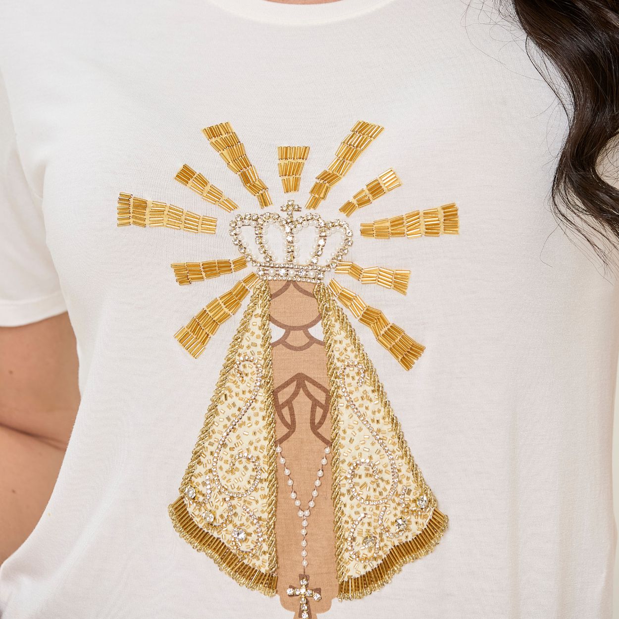 Branco  - Baby Look Nossa Senhora Aparecida PR13516