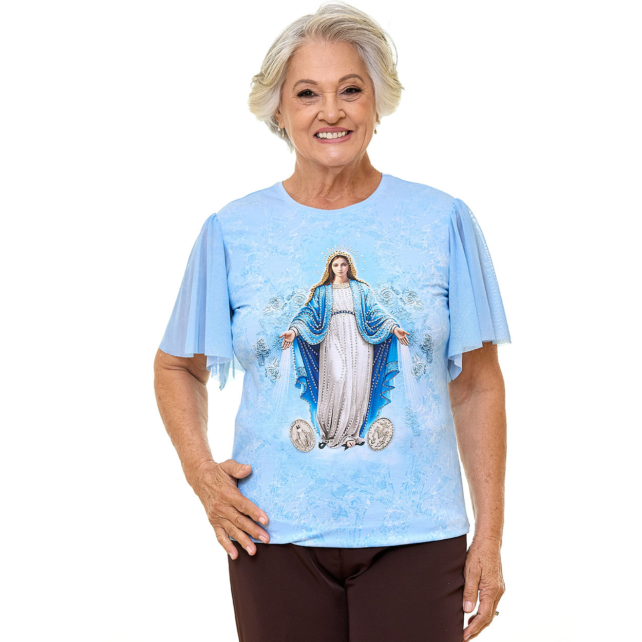 Azul Bebe  - Blusa Nossa Senhora das Graças FS13793