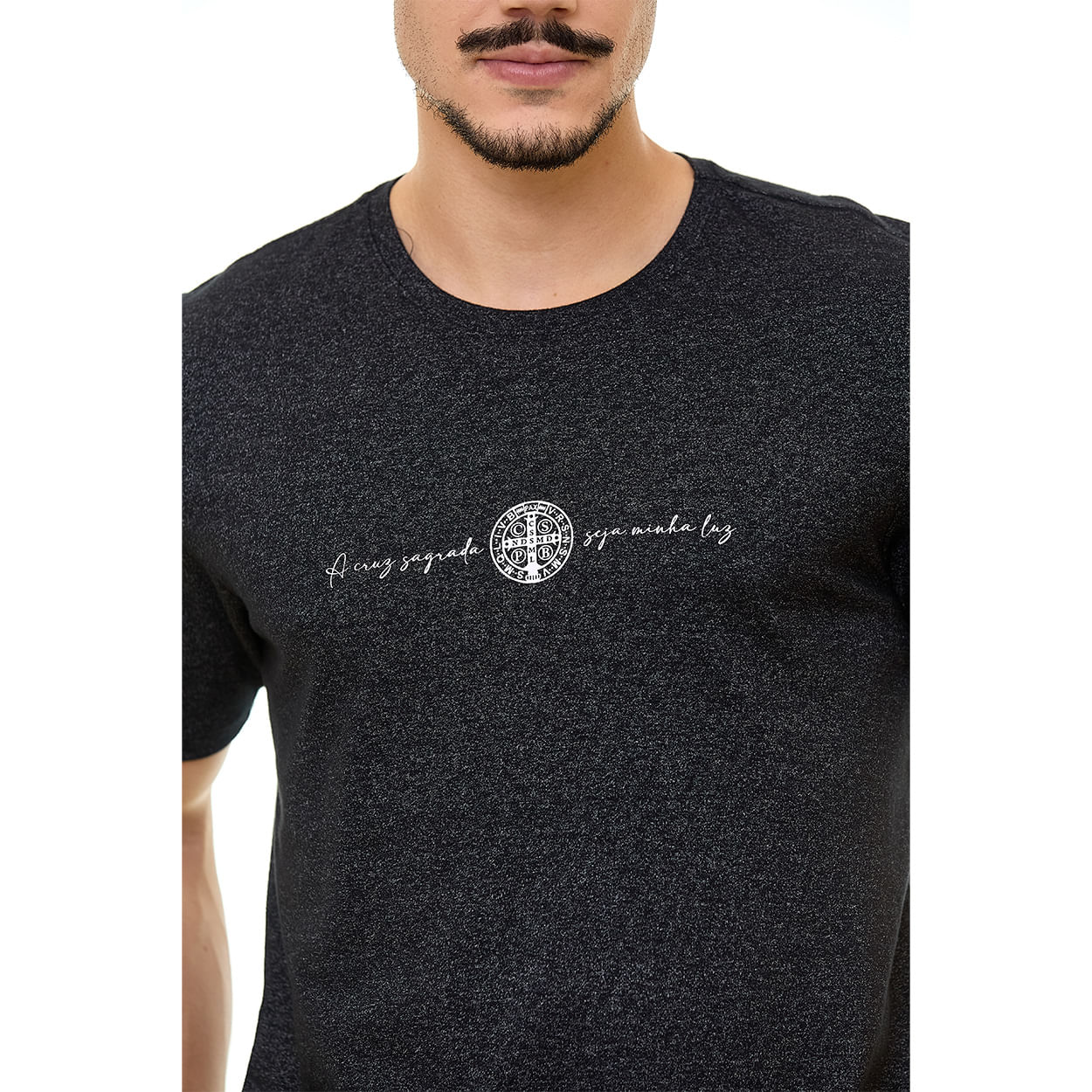 Preto  - Camiseta Medalha de São Bento DV13873