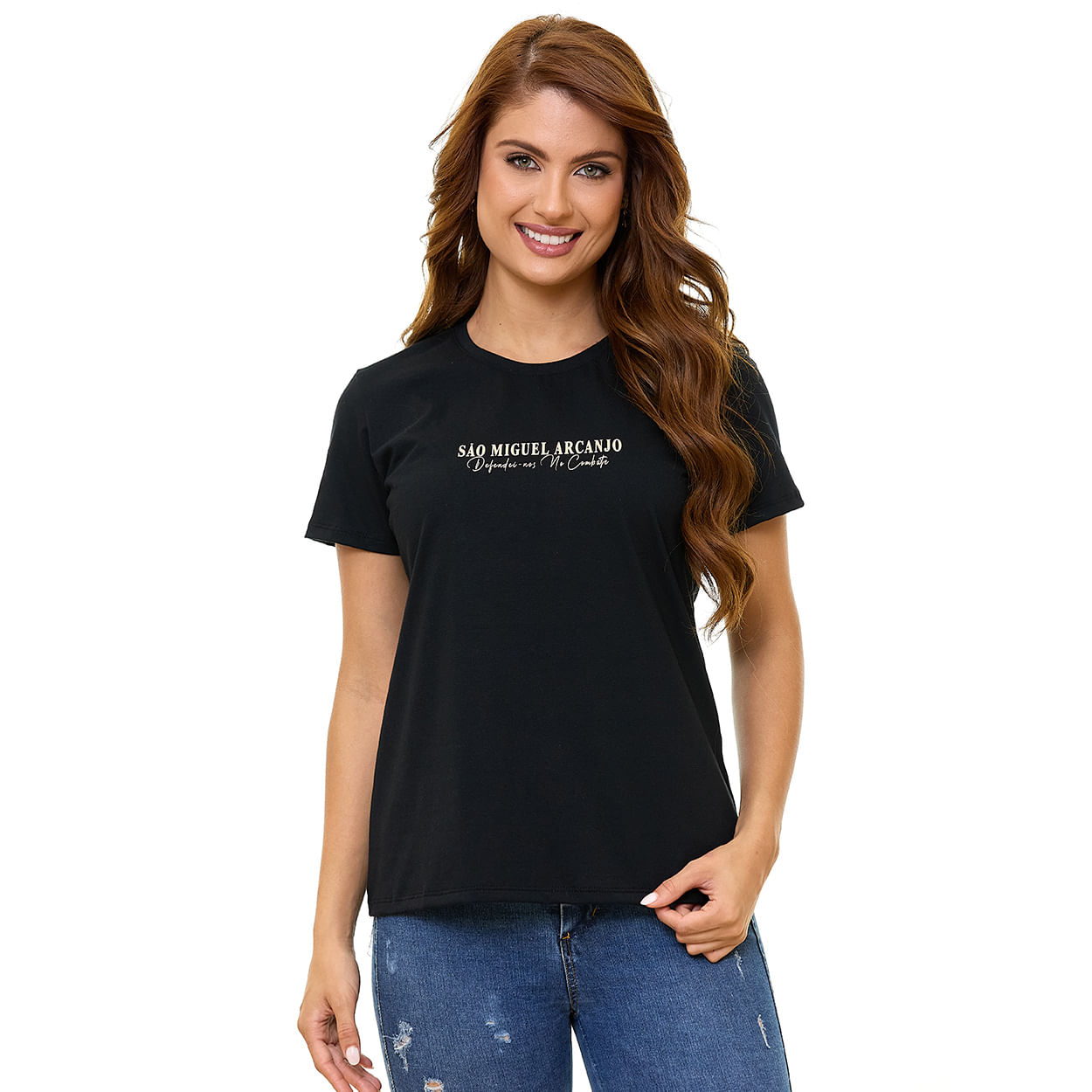 Preto  - Baby Look São Miguel Arcanjo DV13772